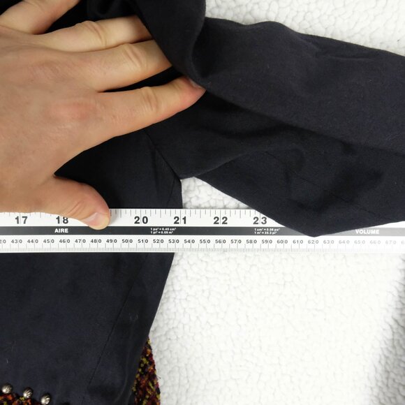 Double D Ranch Blazer Womens Large Black Cropped Western Embroidered Cross Open - Picture 6 of 9